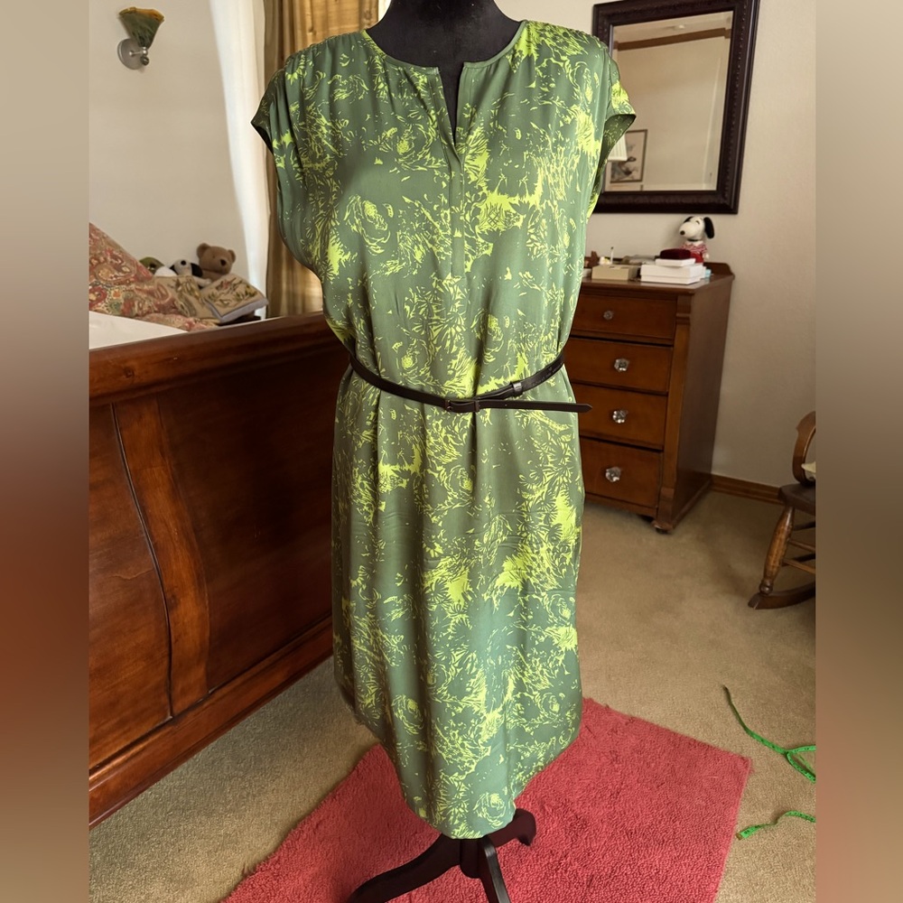 Silk jungle print dress.  Size 10